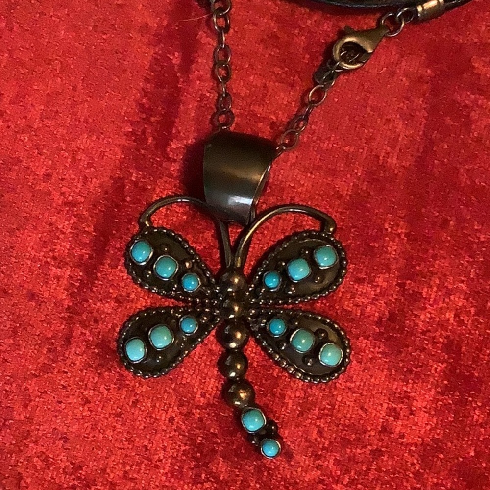 D. Livingston Turquoise Dragonfly Sterling Necklace